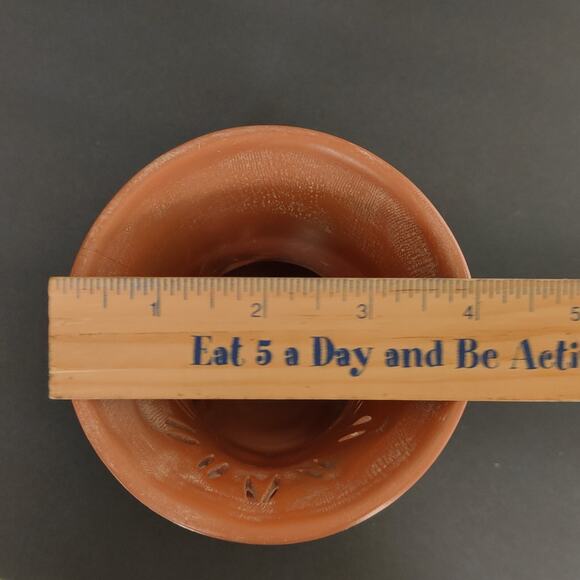 Vintage Retired Partylite Terra Cotta Tea Light Holder Sun Face/Burst PatioDecor - Picture 11 of 11